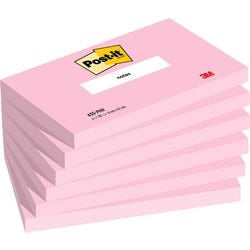 Post-it notes, 100 vel, ft 76 x 127 mm, roze (flamingo pink), pak van 6