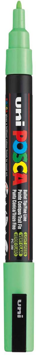 Uni posca pc3m verfmarker lichtgroen - ronde punt tot 1,3 mm