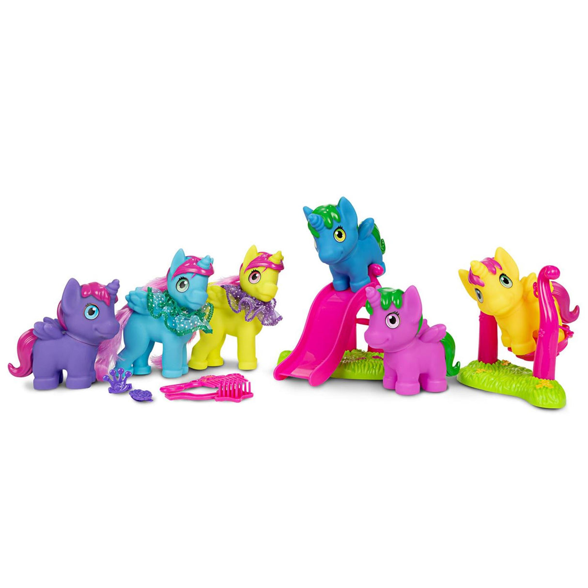 Toi-toys eenhoorn speelset unicorns met speeltuin en accessoires - kleurrijk speelgoed.