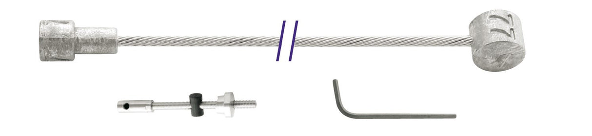 Cordo binnenkabel binnenkabel trommelrem 225cm ø1,5mm verzinkt + 2 nippels