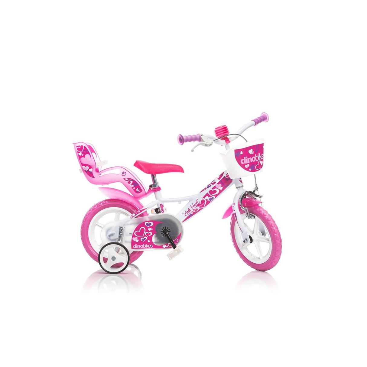 Dino bikes dino meisjesfiets little heart 16 inch wit roze