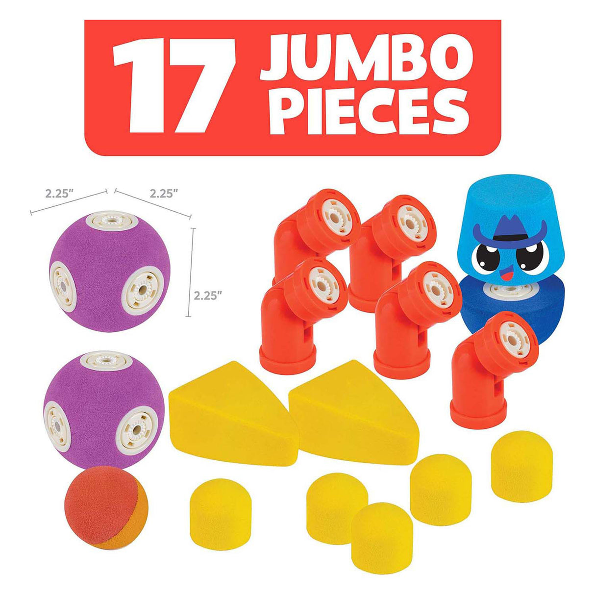 Blockaroo magnetische foam blokken dieren, 17dlg.