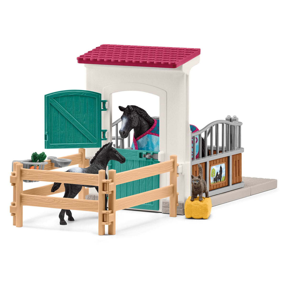 Schleich horse club paardenbox met merrie en veulen - 42611