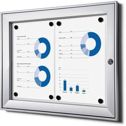 Vergrendelbaar notitiebord showdown scs2xa4 zilver aluminium