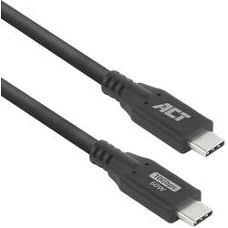 Usb-c-kabel act usb-c mannelijk usb-c mannelijk 2 m zwart