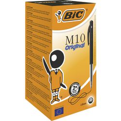 Bic balpen m-10 zwart 50 stuks 0,4mm