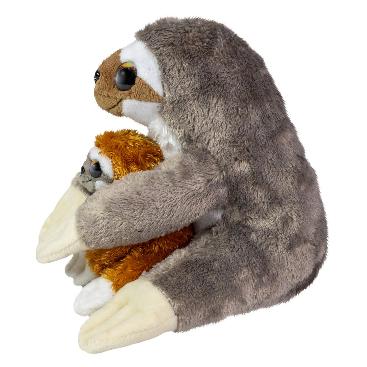 Lumo stars knuffel - luiaard caramel en coffee, 24cm