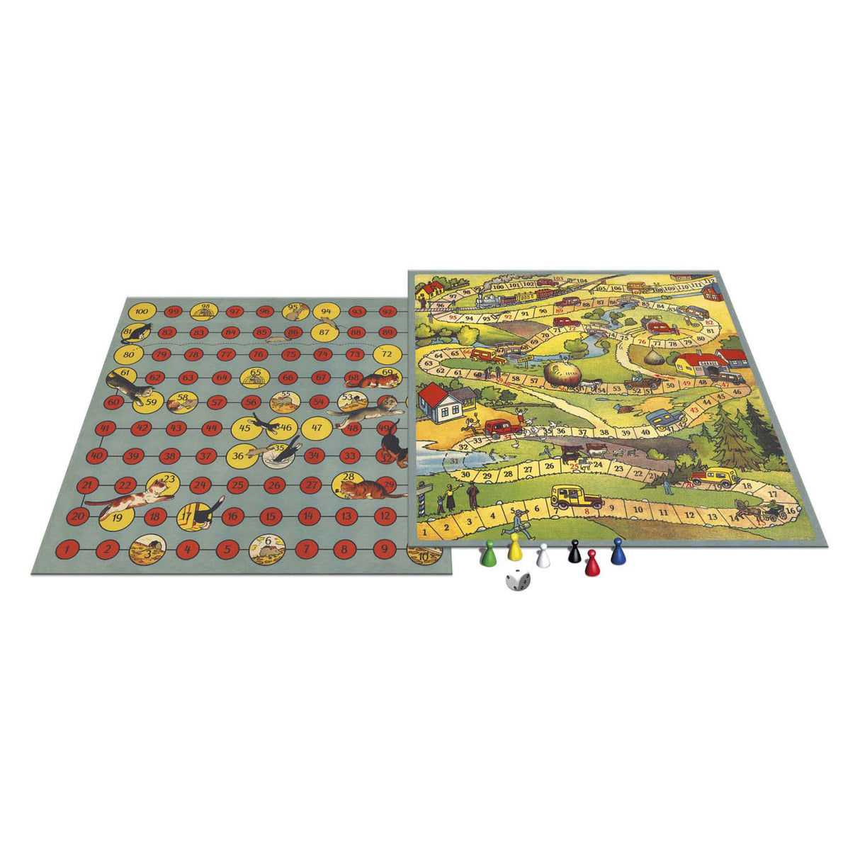 Selecta bordspel spellen van toen - auto race kat muis