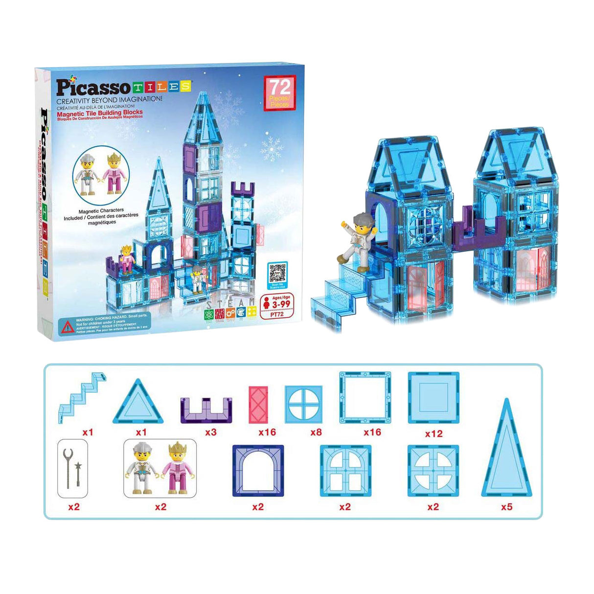 Selecta picassotiles winter theme - magnetische bouwtegels, 72dlg.