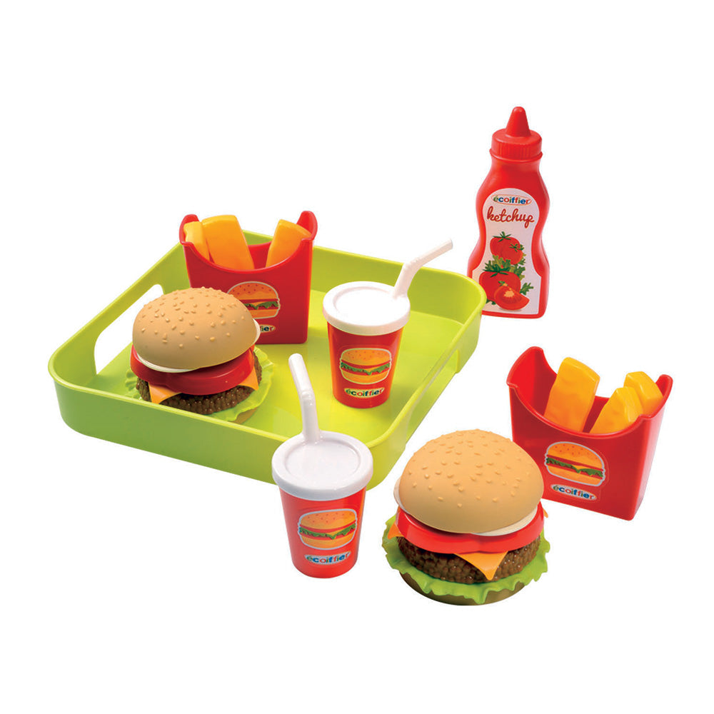 Ecoiffier 100% chef hamburgerset op dienblad