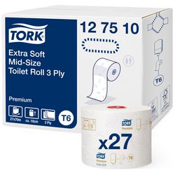 Toiletpapier tork t6 premium wit 3-laags 27 rollen