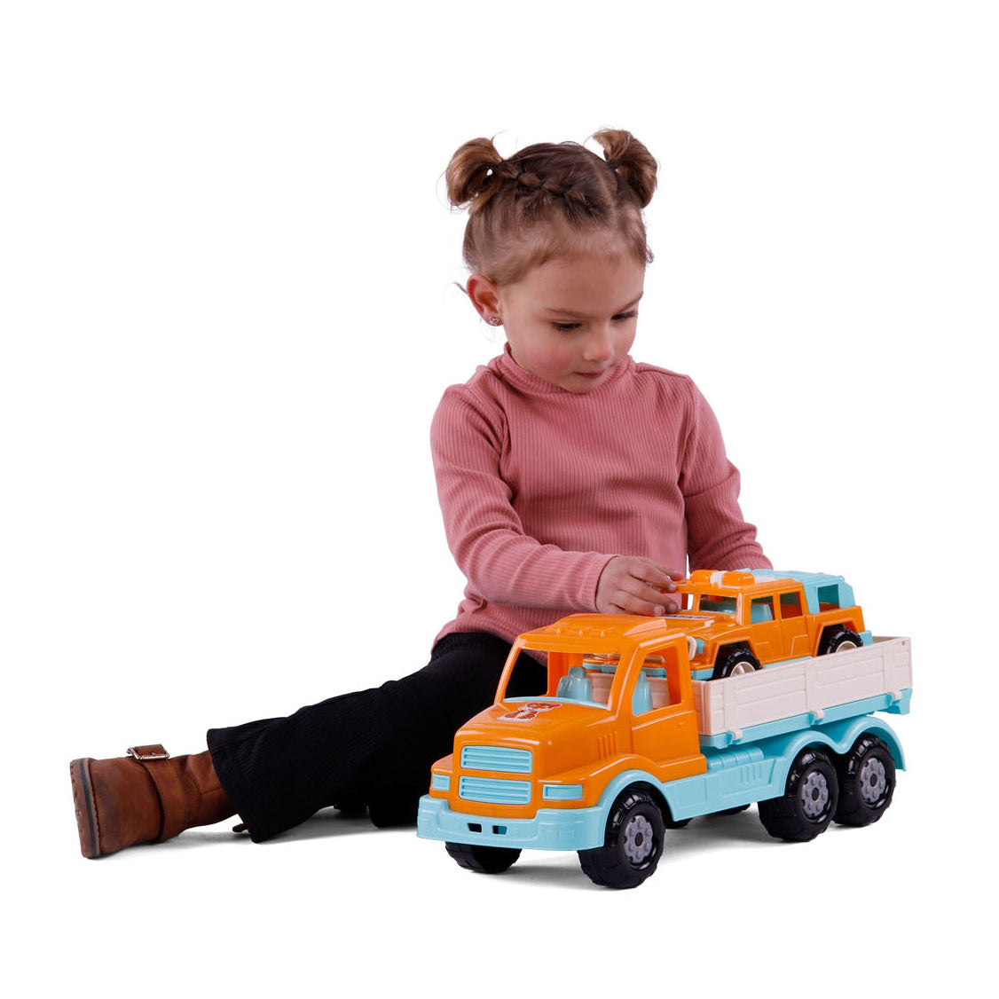 Cavallino xl torpedo vrachtwagen met survival jeep oranje, 44,5cm