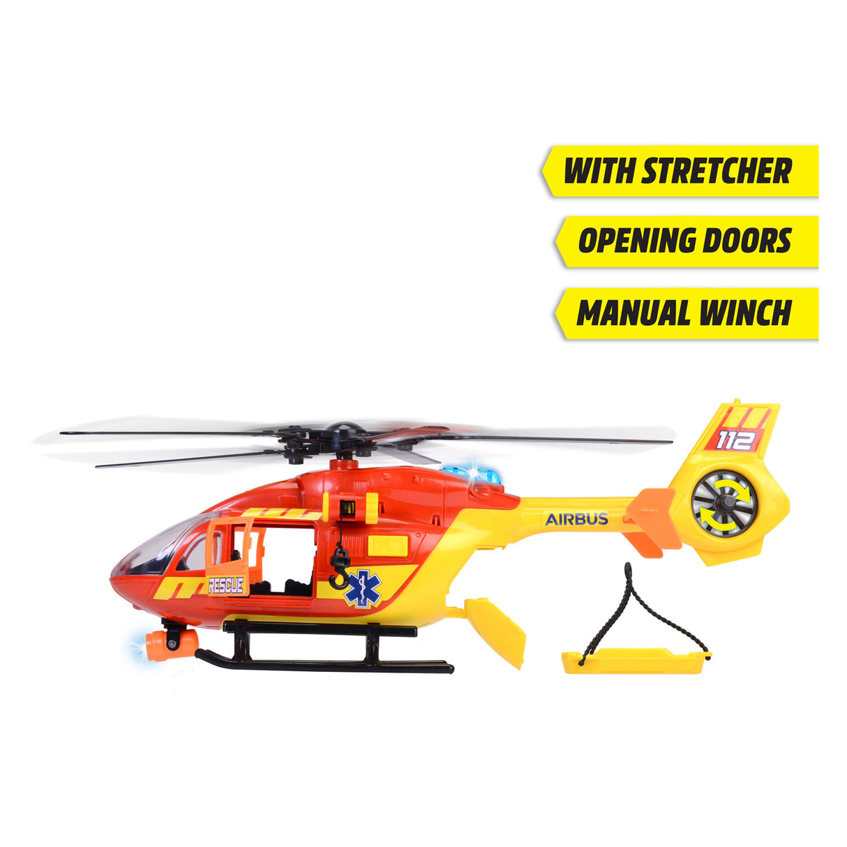 Dickie toys - ambulance helicopter - ziekenhuis helicopter - licht en geluid - draaiende propeller - vanaf 3 jaar