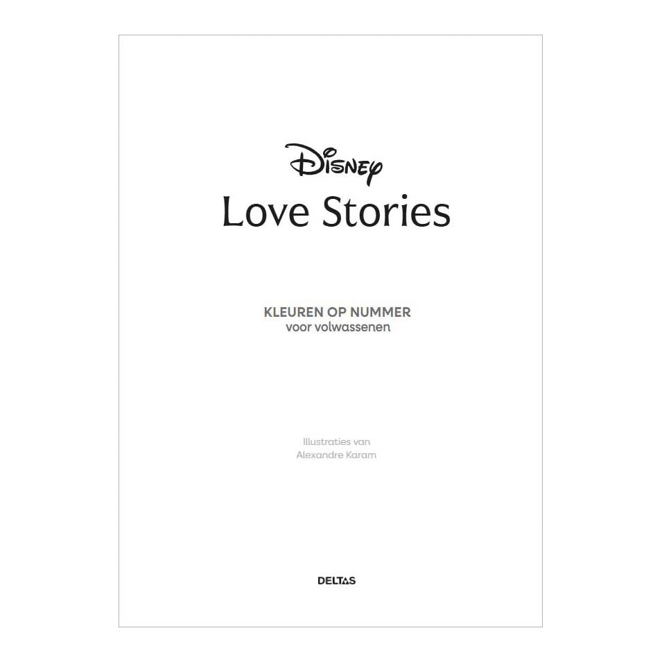 Deltas disney love stories - kleuren op nummer voor volwassenen