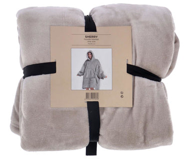 No brand hoodie plaid sherry 70x110 cm pumice stone