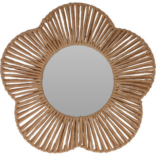 No brand spiegel bloem 38 cm papier beige