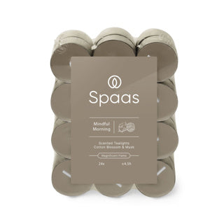 Spaas geurtheelichten blokverpakking x24 4,5u - mindful morning | 5 stuks
