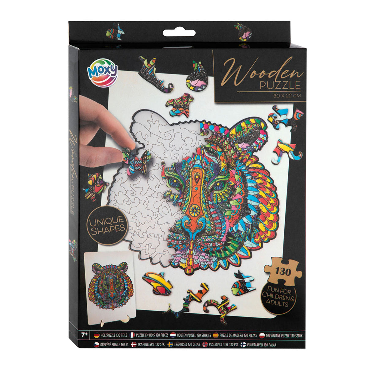 Merkloos sans marque houten puzzel met tijgerfiguur - 130 stukjes