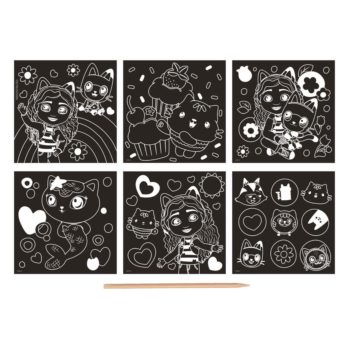 Moxy scratch kaarten gabby's poppenhuis set, 7dlg.