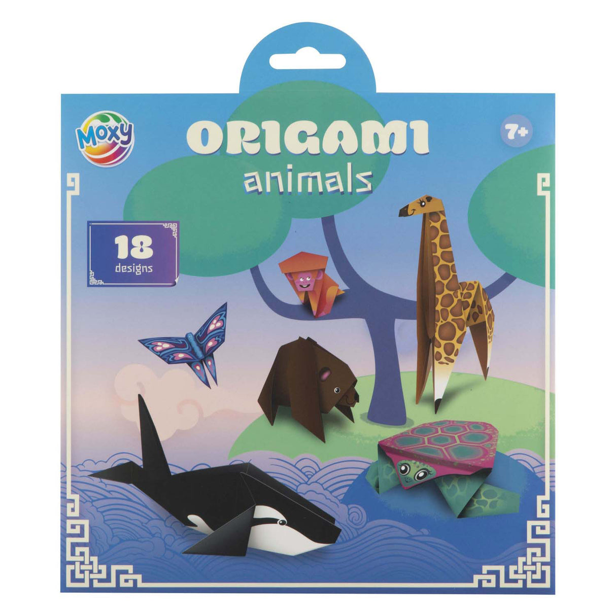 Moxy origami, 19,5x19,5cm 12 vellen 2 assorti dieren vogels