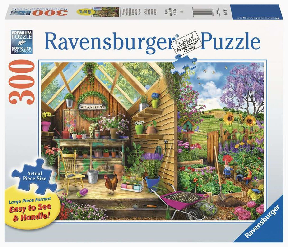 Ravensburger puzzel blik in het tuinhuis - legpuzzel - 300 stukjes extra groot