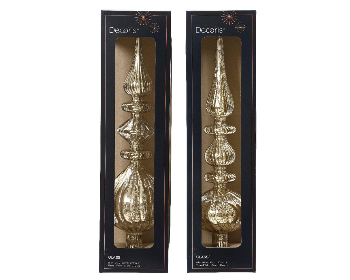 Decoris piek antique glas zilver h35cm