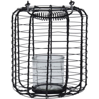 Home styling lantaarn zwart metaal | 2 stuks