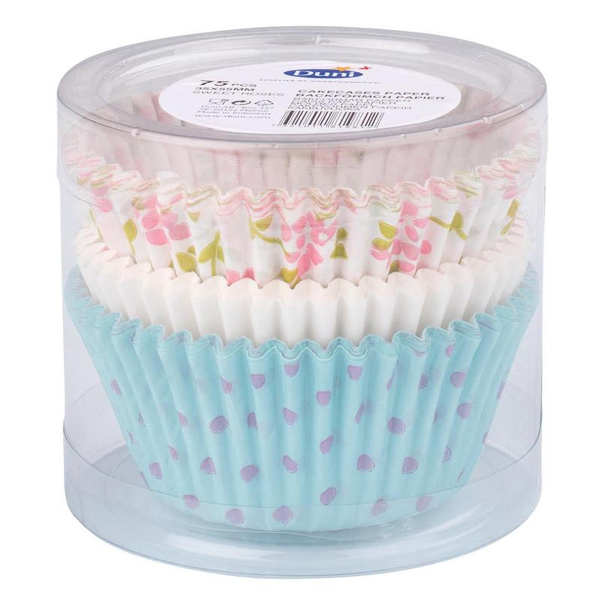 Duni cupcakevormpjes sweet roses ø5,5cm koker a 75 stuks