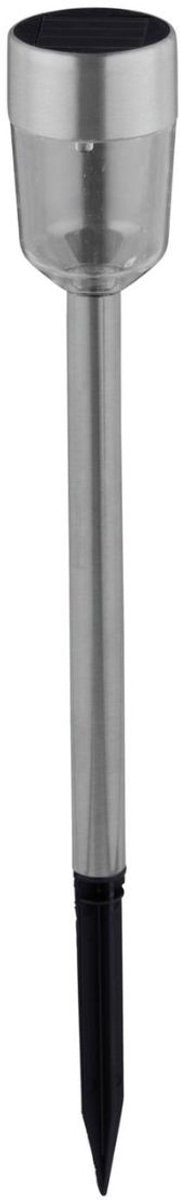 Grundig solar tuinlamp - rvs - 1 led lamp - ip44 spatwaterdicht - brandduur 6-8 uur - zilver