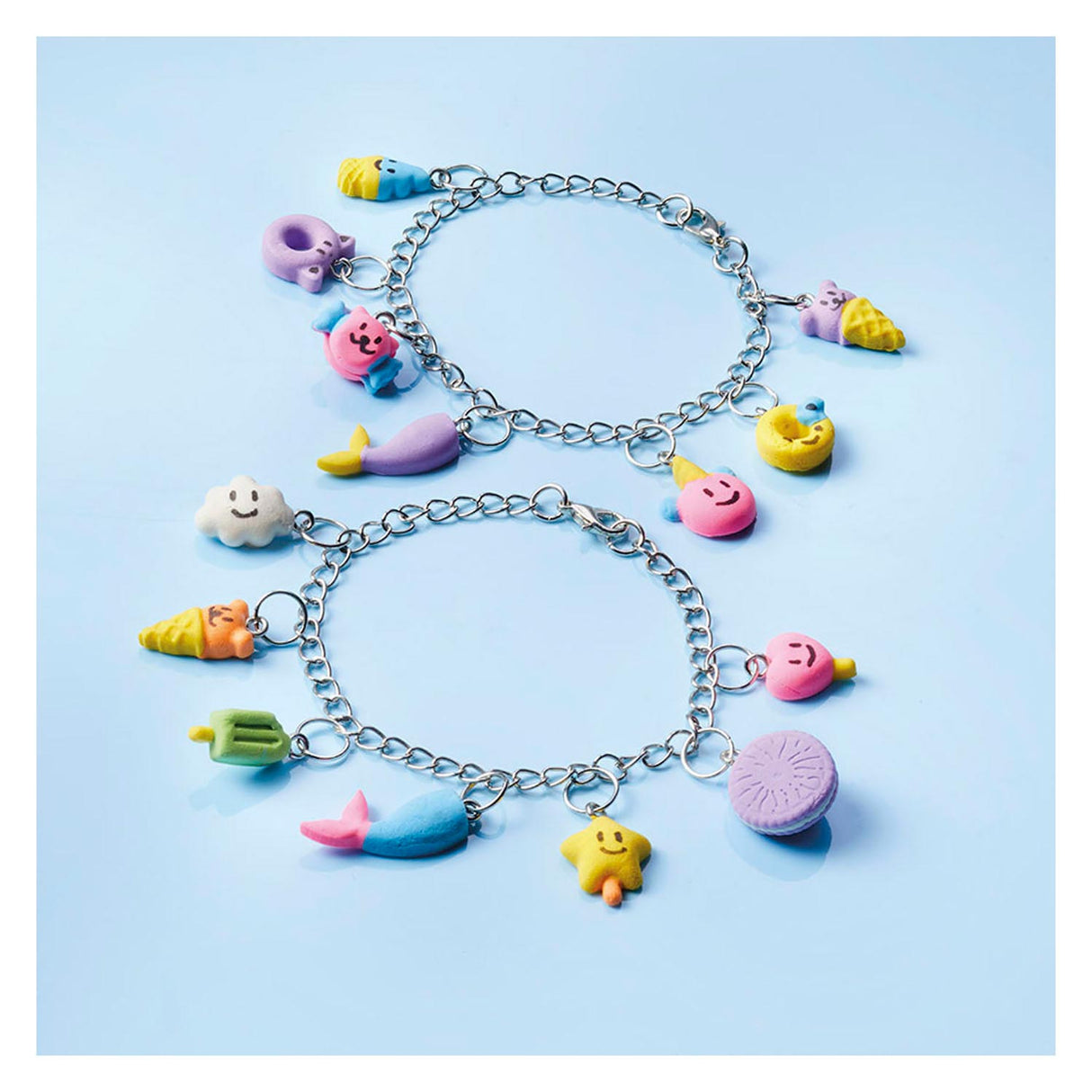 Totum vrolijke bedelarmbandjes maken happy bracelets - met zelfhardende klei en herbruikbare mal- creatief speelgoed meisjes vanaf 5 jaar