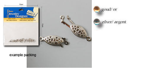 Darice • sluiting 15mm 24pcs silver