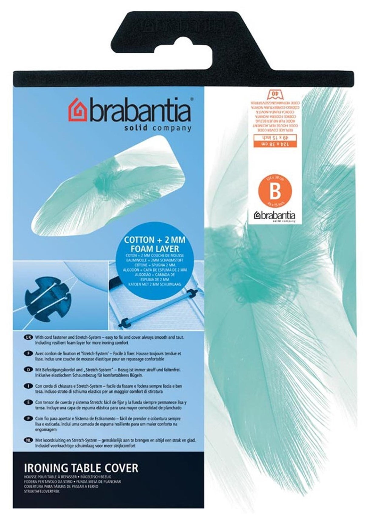 Brabantia overtrek b 124x38 natuur