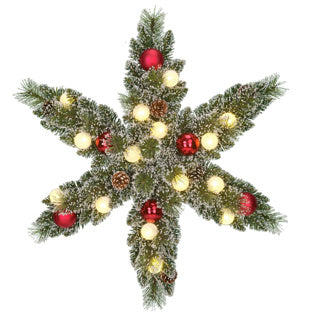 Edelman krans ster groen frosted 15l tips 96 timer - h15xd60cm