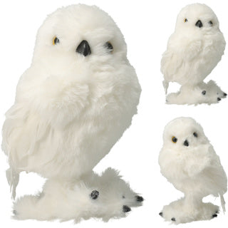 Uil staand 18cm wit 2ass | 12 stuks