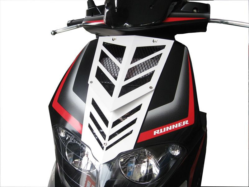 Opticparts df voorfrontrooster gilera runner sp nieuw model aluminium wit