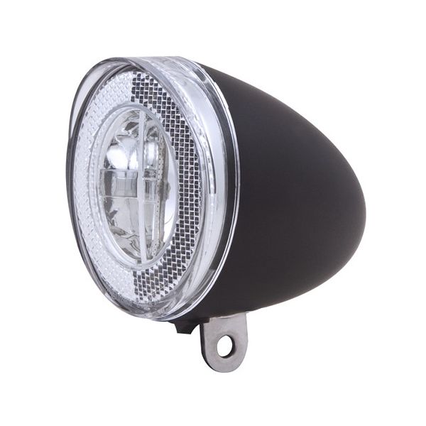Spanninga swingo koplamp zwart batt. kaart