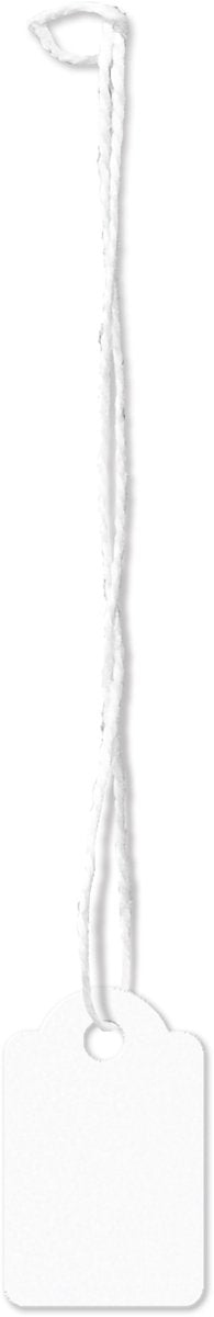 Kangaro draadetiketten - 15x24mm - wit - doos a 500 stuks - prijskaartjes met koord