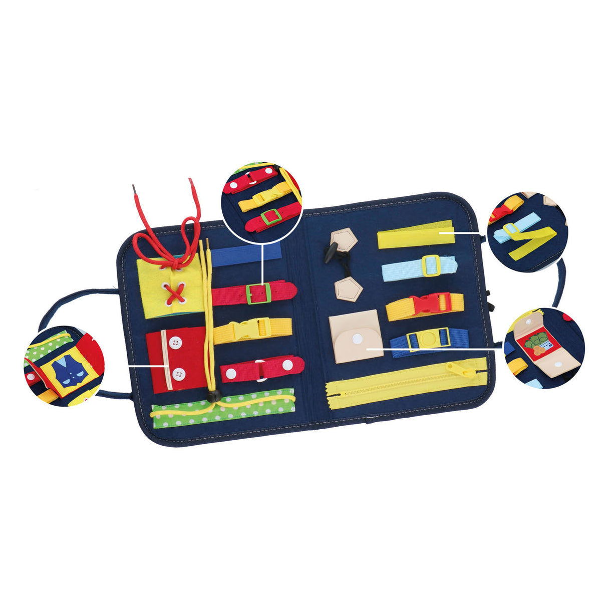 Montessori activiteitenboek - kleding leren openen en sluiten - motoriek oefenen