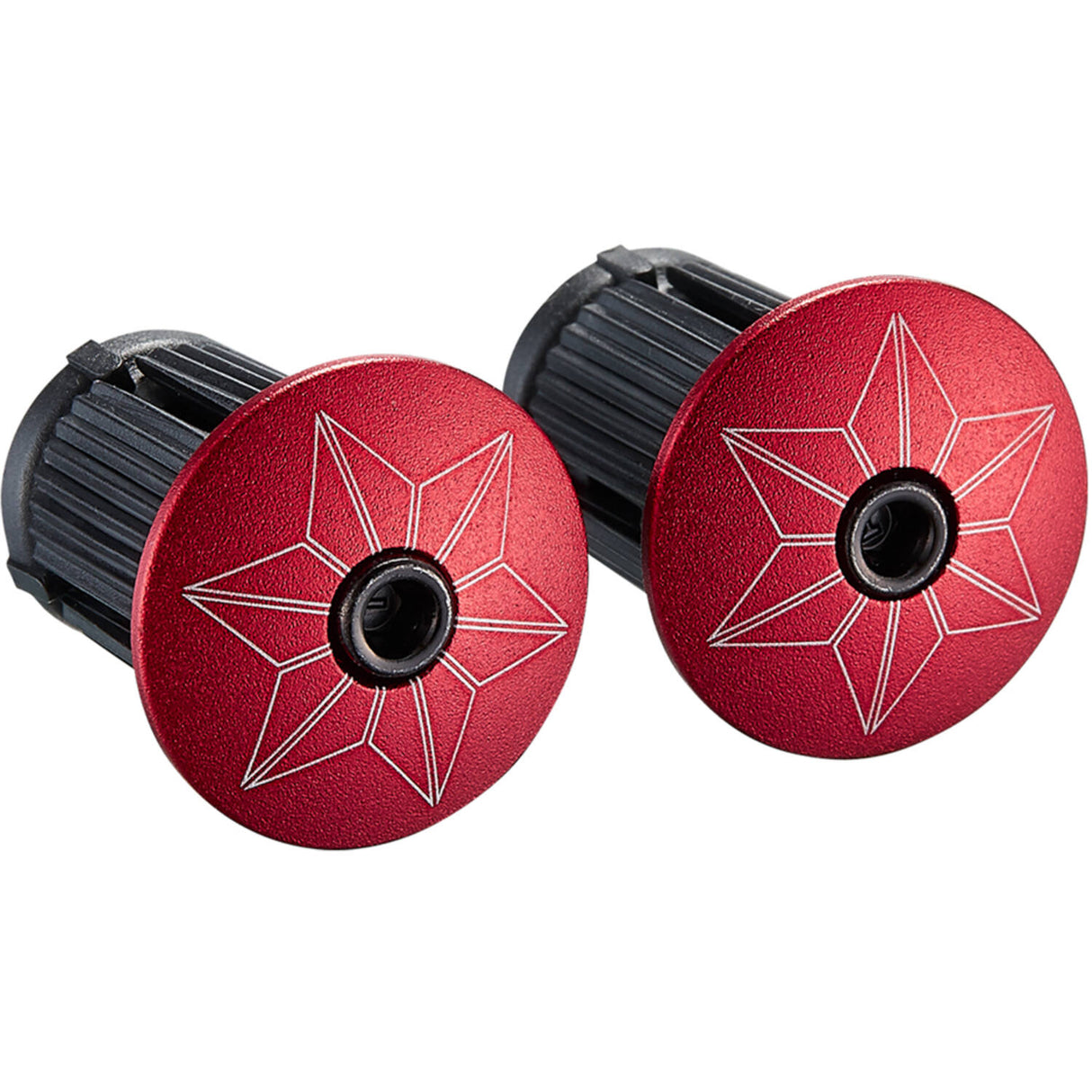 Supacaz - super sticky kush star fade stuurlint zwart rood inclusief aluminium rode stuurplug