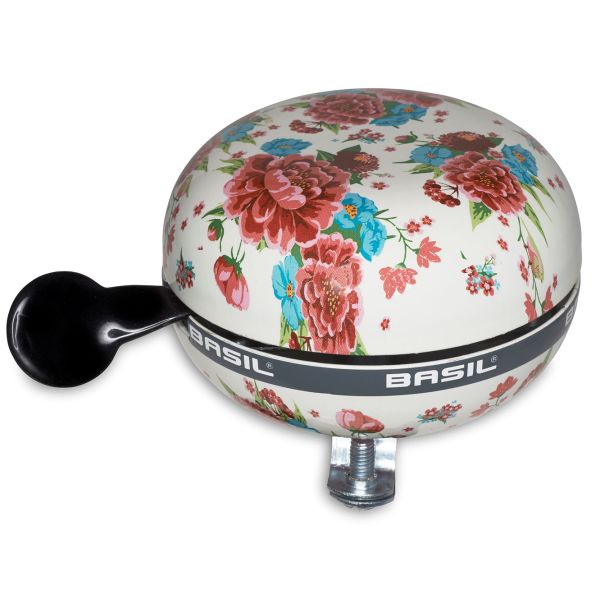 Basil Bloom - fietsbel - 80 mm - wit met bloemen