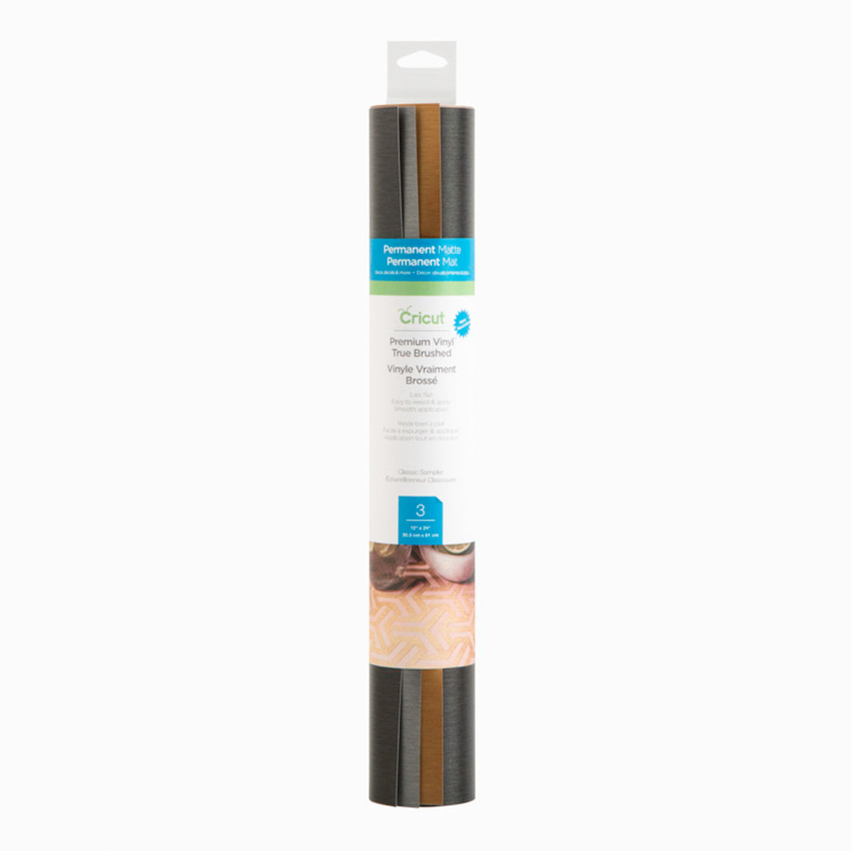 Cricut • premium vinyl true brushed permanent 30,5x61cm 3 vellen classics