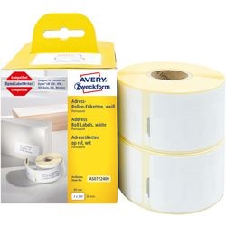 Avery adresetiketten as0722400 permanent wit