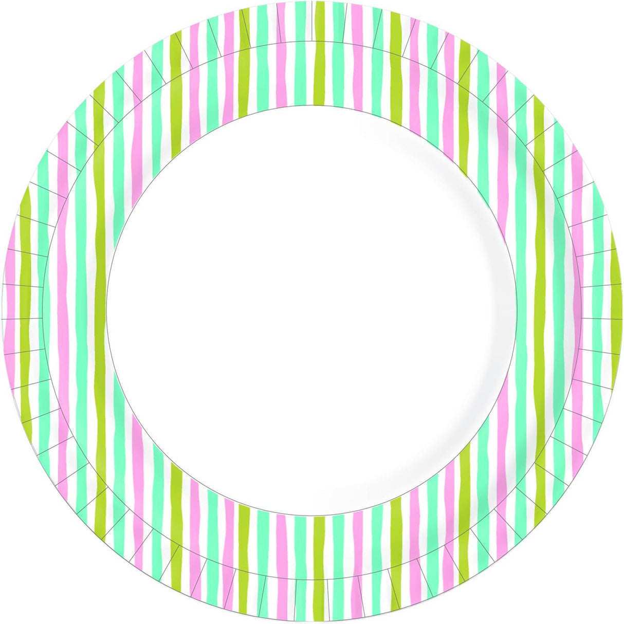 Duni papieren borden stripes multi ø22cm pak a 10 stuks