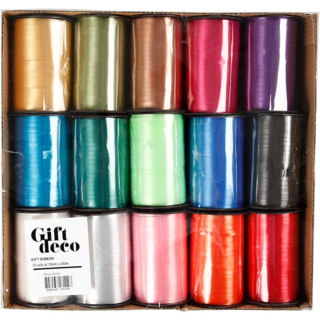 Creativ company https: www.cchobby.nl cadeaulint-b-10-mm-glossy-diverse-kleuren-15x250-m-1-doos