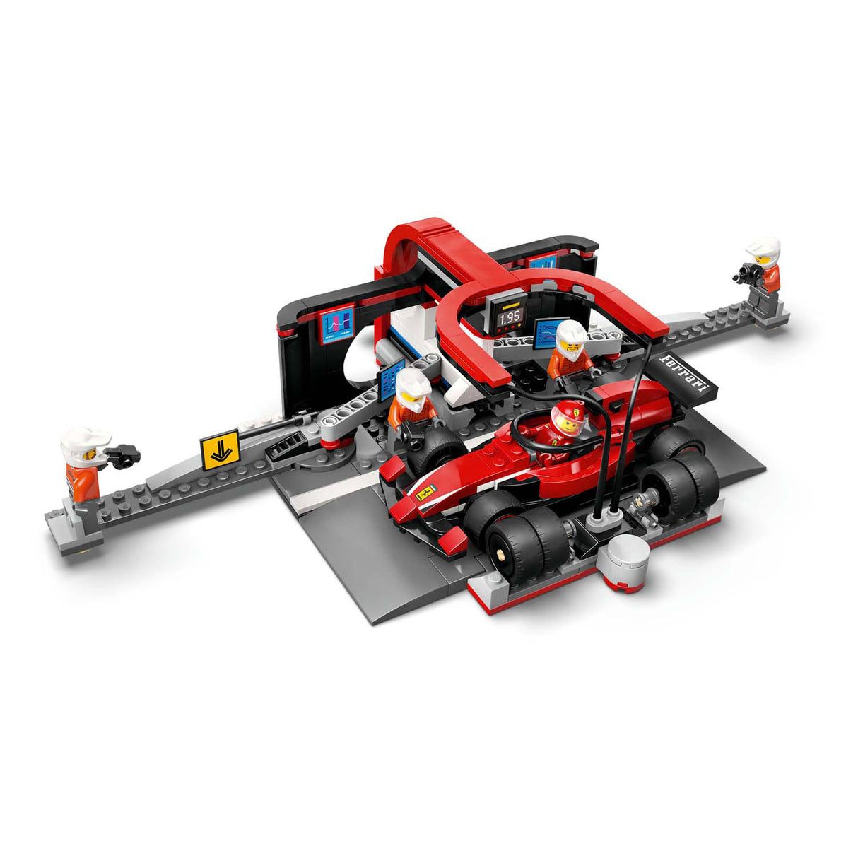 Lego city f1 pitstop en pitcrew met ferrari auto - 60443