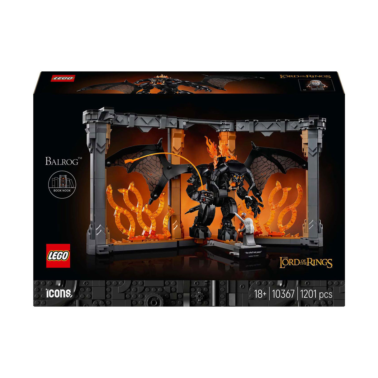 Lego icons boekensteun: the lord of the rings – balrog set - 10367