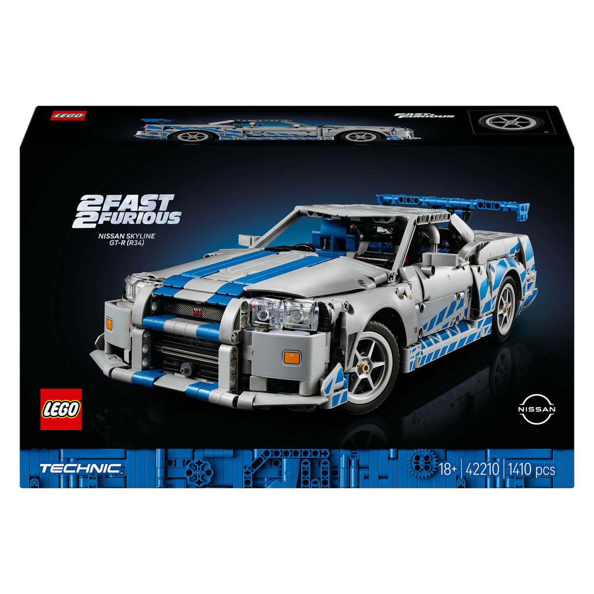 Lego ® technic 2 fast 2 furious nissan skyline gt-r (r34) auto - 42210