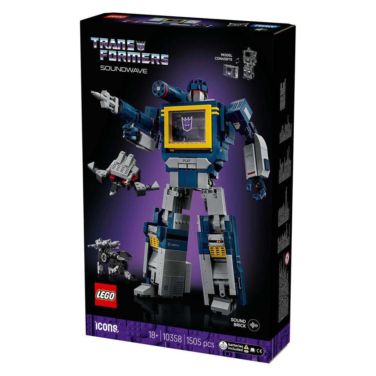 Lego ® icons transformers: soundwave - transformers collectie - 10358
