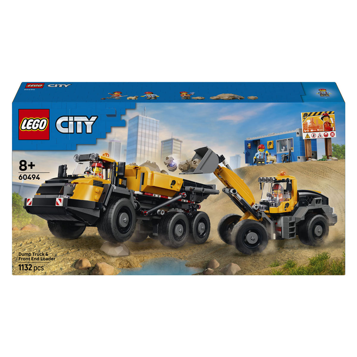 Lego city kiepwagen en voorlader voertuig speelgoed voor kinderen 60494
