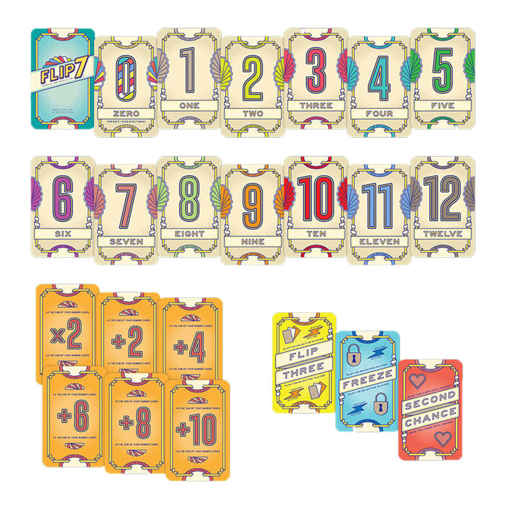 Asmodee flip 7 kaartspel (engelse versie)
